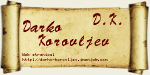 Darko Korovljev vizit kartica